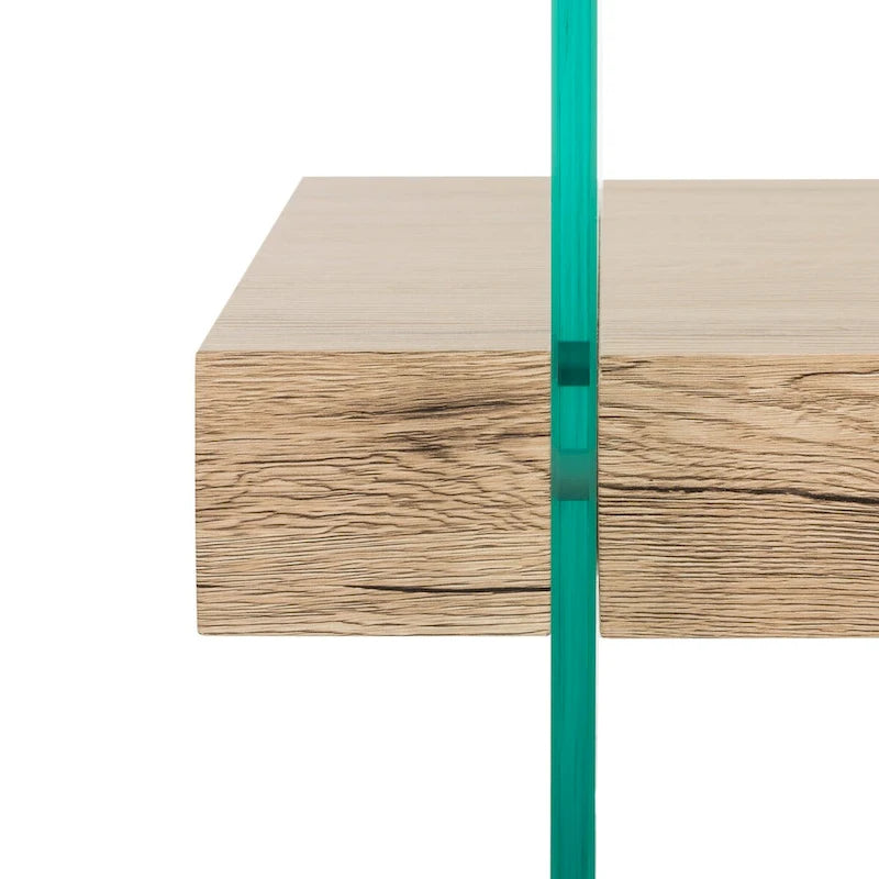 Clear Glass & Wood Shelf Modern Coffee Table, 1-Piece, Multiple Colors