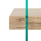 Clear Glass & Wood Shelf Modern Coffee Table, 1-Piece, Multiple Colors