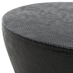 Drum Coffee Table, Matte Black / Brass, Moroccan Style, 24"W × 24"D × 16"H