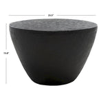 Drum Coffee Table, Matte Black / Brass, Moroccan Style, 24"W × 24"D × 16"H