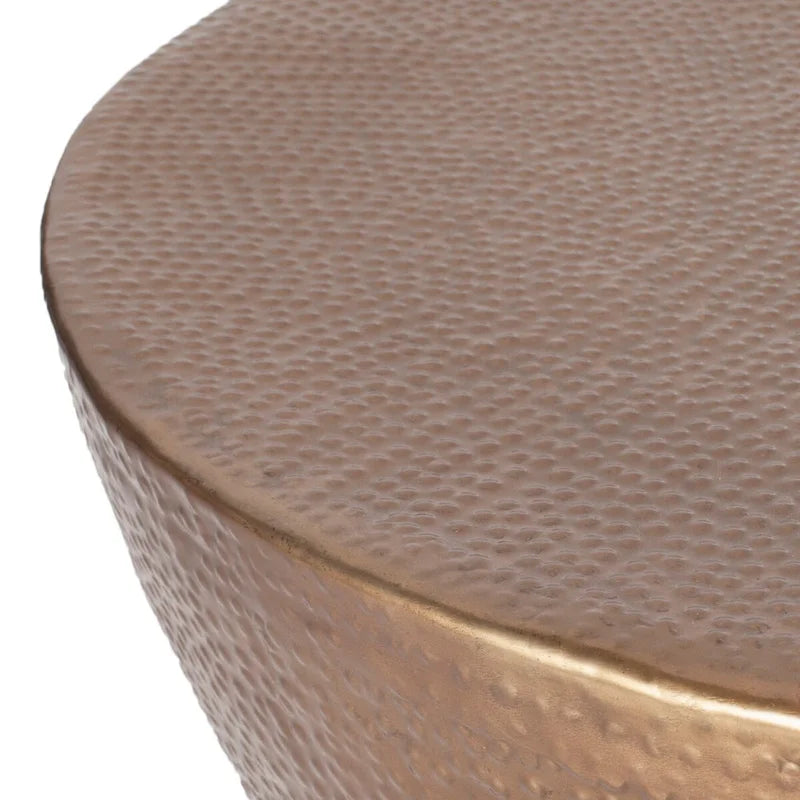 Drum Coffee Table, Matte Black / Brass, Moroccan Style, 24"W × 24"D × 16"H