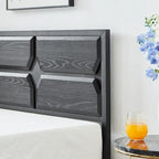 Rustic Brown / Black / Slate Industrial Platform Bed Frame with Headboard – Twin / Full / Queen, 1-Person