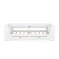 White/Gray Minimalist Twin Daybed with Storage & Charging Station, 1-Person