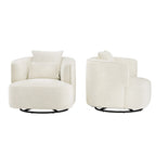 Beige / Navy Blue / Grey / Wheat Swivel Barrel Accent Chair, Set of 2