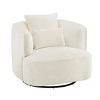 Beige / Navy Blue / Grey / Wheat Swivel Barrel Accent Chair, Set of 2