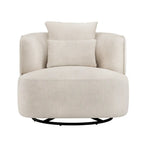 Beige / Navy Blue / Grey / Wheat Swivel Barrel Accent Chair, Set of 2