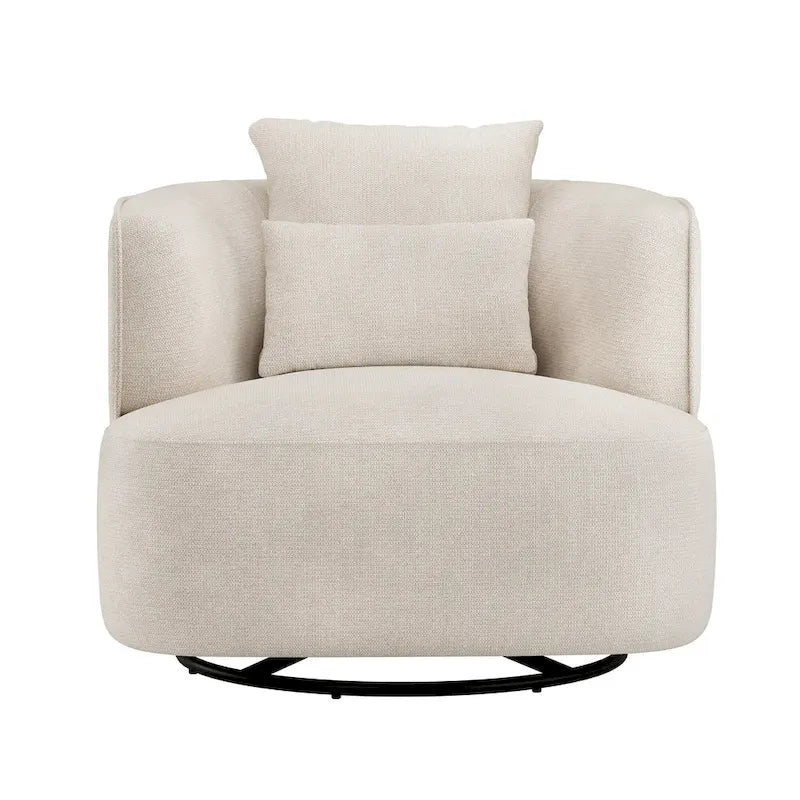 Beige / Navy Blue / Grey / Wheat Swivel Barrel Accent Chair, Set of 2