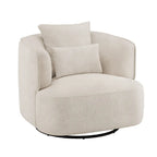 Beige / Navy Blue / Grey / Wheat Swivel Barrel Accent Chair, Set of 2