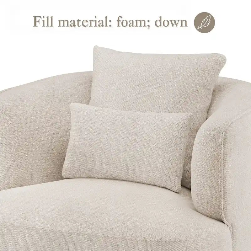 Beige / Navy Blue / Grey / Wheat Swivel Barrel Accent Chair, Set of 2