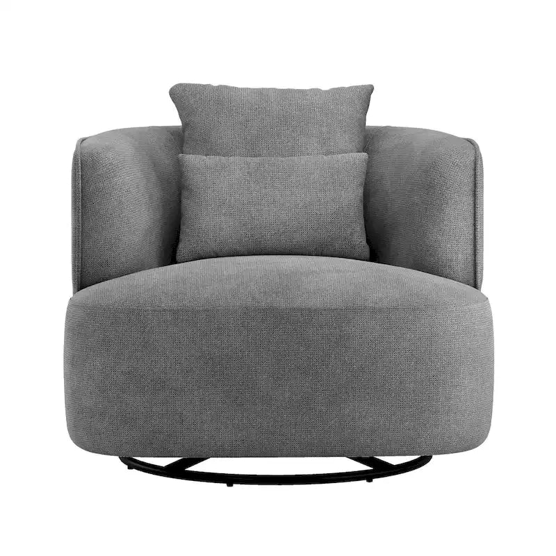 Beige / Navy Blue / Grey / Wheat Swivel Barrel Accent Chair, Set of 2