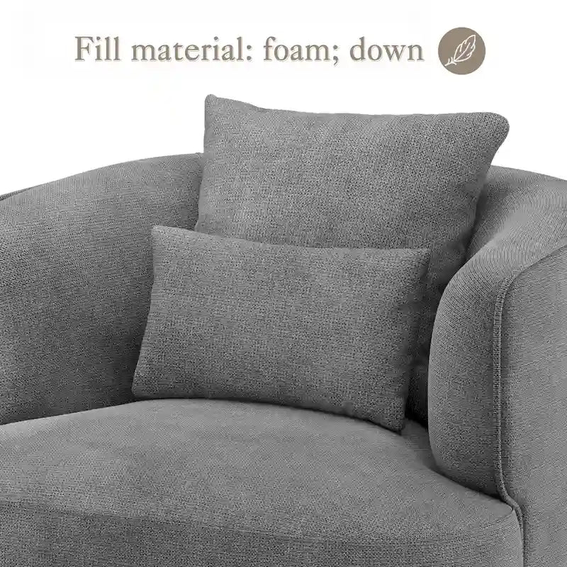 Beige / Navy Blue / Grey / Wheat Swivel Barrel Accent Chair, Set of 2