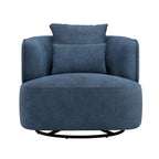 Beige / Navy Blue / Grey / Wheat Swivel Barrel Accent Chair, Set of 2