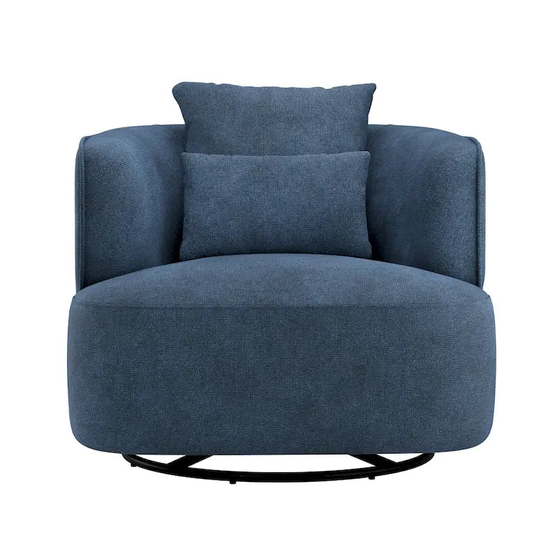 Beige / Navy Blue / Grey / Wheat Swivel Barrel Accent Chair, Set of 2