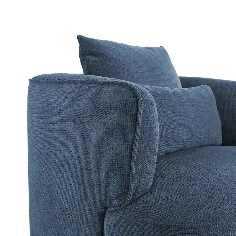 Beige / Navy Blue / Grey / Wheat Swivel Barrel Accent Chair, Set of 2