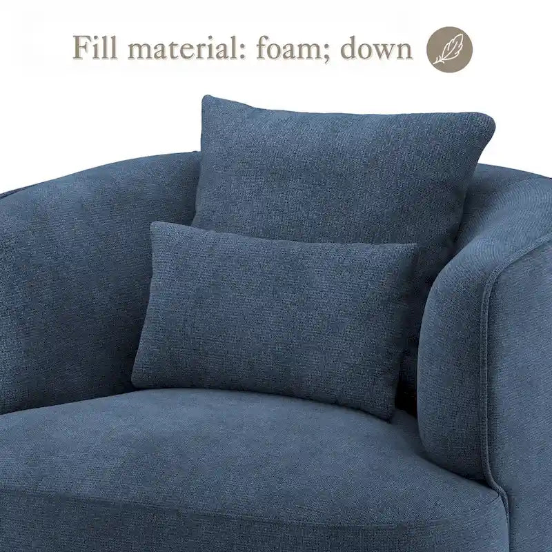Beige / Navy Blue / Grey / Wheat Swivel Barrel Accent Chair, Set of 2