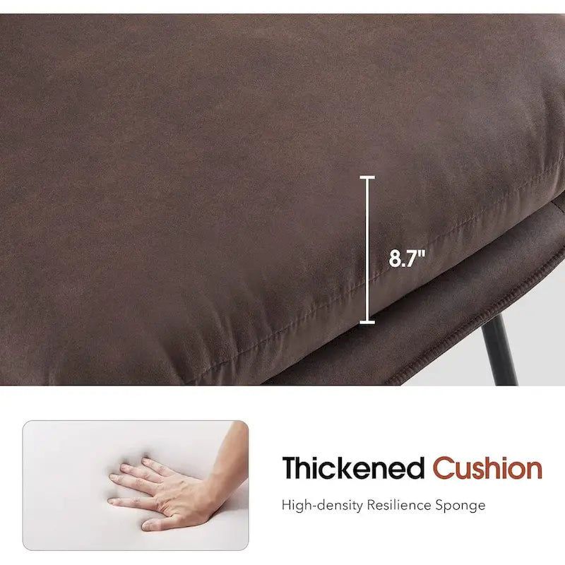 Dark Brown / Saddle / Grey Accent Chair with Ottoman, Leathaire Fabric, Set of 2, 1-Seater