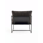 Dark Gray / Beige Velvet Accent Chair with Arm Pockets, Metal Frame, Set of 2