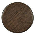 Brown Wood Top Chairside End Table with Pewter Metal Legs