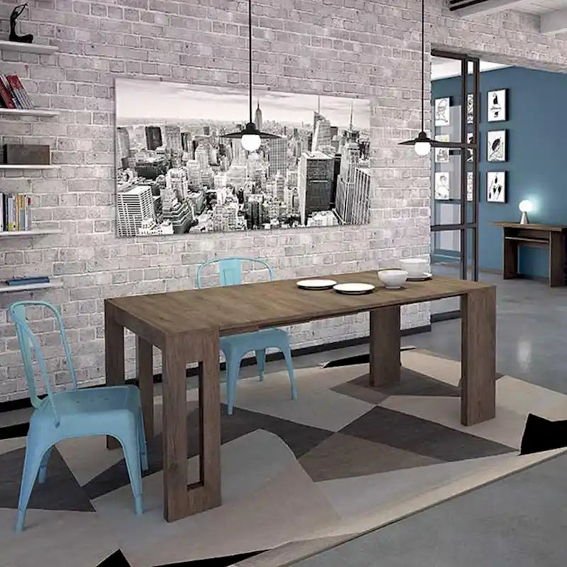 Oak / Grey / White / Almond Modern Extendable Console & Dining Table, Seats up to 8