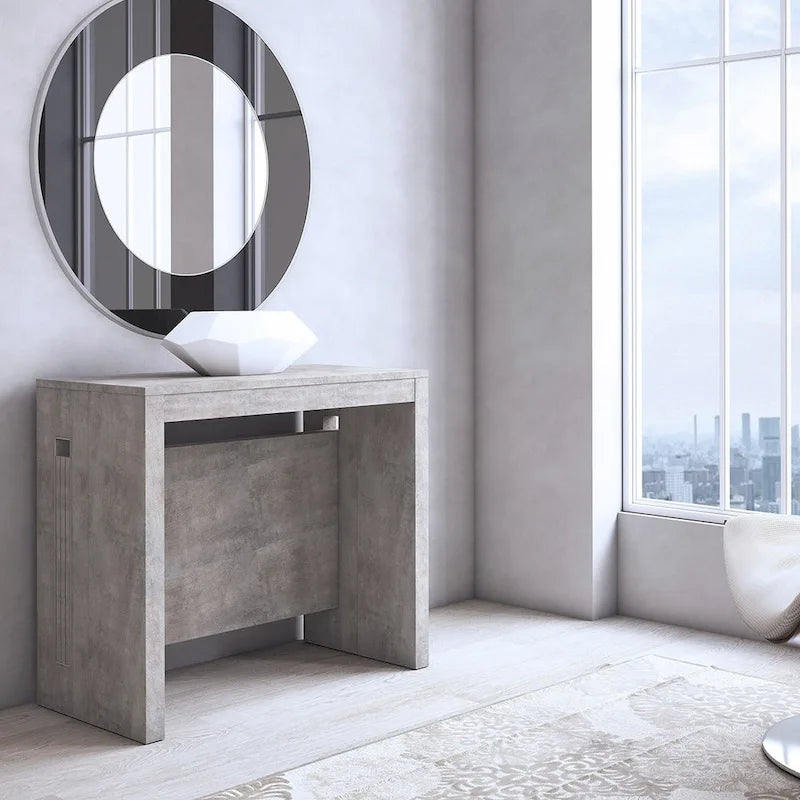 ERIKA Modern Extendable Console Table Dining Table - 31.5  W x 17.5  D x 30  H ( Ext: 17.5  - 73  W )