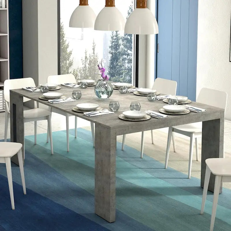 Oak / Grey / White / Almond Modern Extendable Console & Dining Table, Seats up to 8