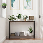 Brown / Black 2-Tier Narrow Console Table, Entryway / Sofa Table
