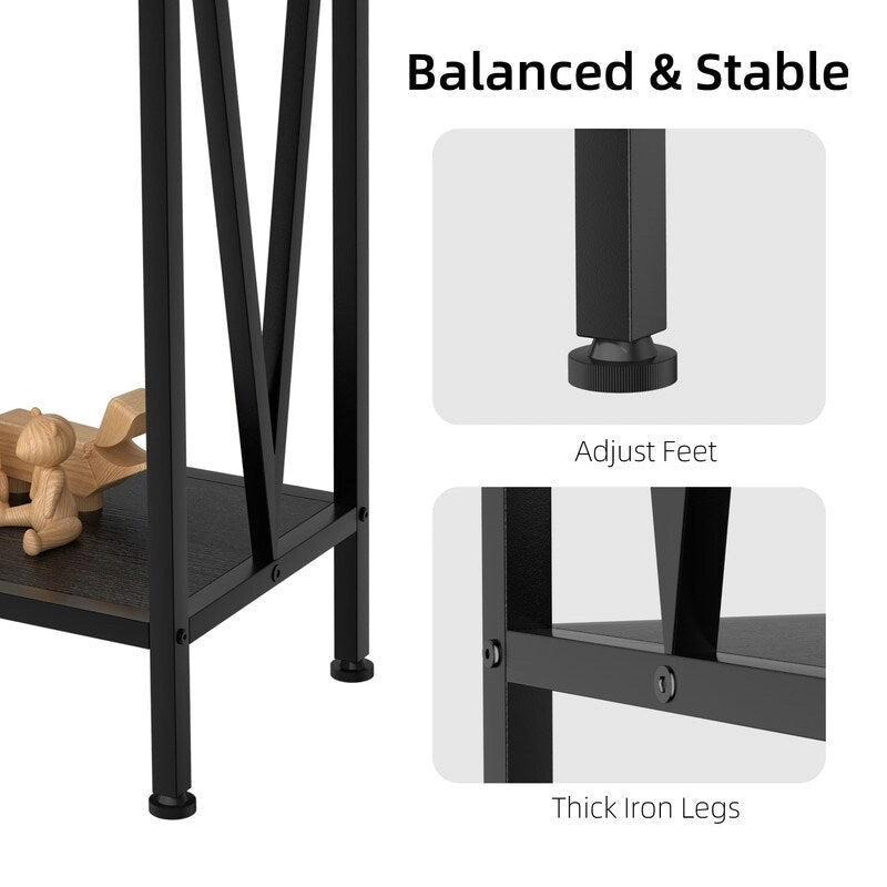 Brown / Black 2-Tier Narrow Console Table, Entryway / Sofa Table