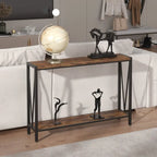 Brown / Black 2-Tier Narrow Console Table, Entryway / Sofa Table