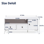 White TV Stand with RGB LED Light, Open Storage & Drawers, Fits 32–60 in TVs, 1-Person Setup