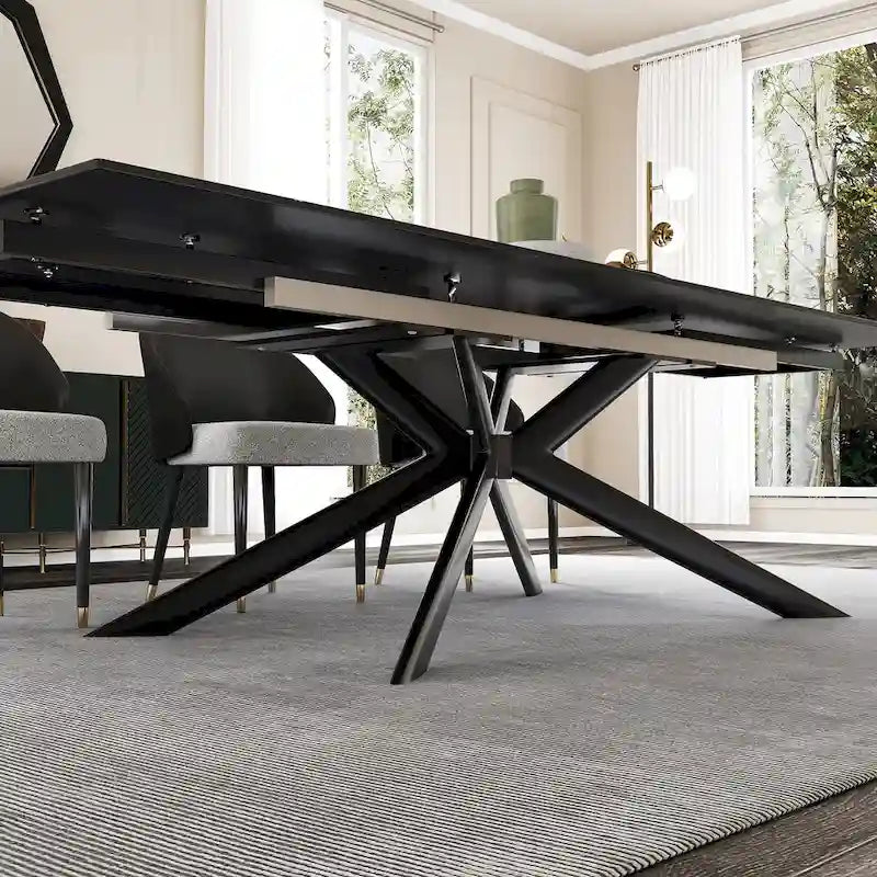 White/Grey/Black Extendable Sintered Stone Dining Table, Seats 8–10