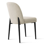 Upholstered Dining Chair with Metal Legs, Linen-Blend Fabric, Set of 2
