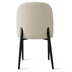 Upholstered Dining Chair with Metal Legs, Linen-Blend Fabric, Set of 2