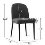 Upholstered Dining Chair with Metal Legs, Linen-Blend Fabric, Set of 2