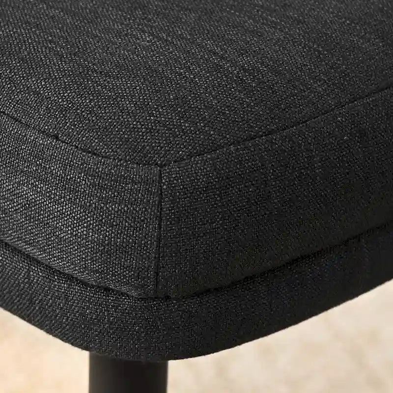 Upholstered Dining Chair with Metal Legs, Linen-Blend Fabric, Set of 2