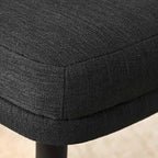 Upholstered Dining Chair with Metal Legs, Linen-Blend Fabric, Set of 2
