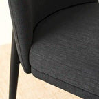 Upholstered Dining Chair with Metal Legs, Linen-Blend Fabric, Set of 2