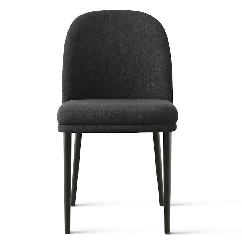 Upholstered Dining Chair with Metal Legs, Linen-Blend Fabric, Set of 2