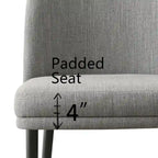 Upholstered Dining Chair with Metal Legs, Linen-Blend Fabric, Set of 2