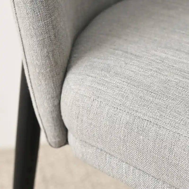 Upholstered Dining Chair with Metal Legs, Linen-Blend Fabric, Set of 2