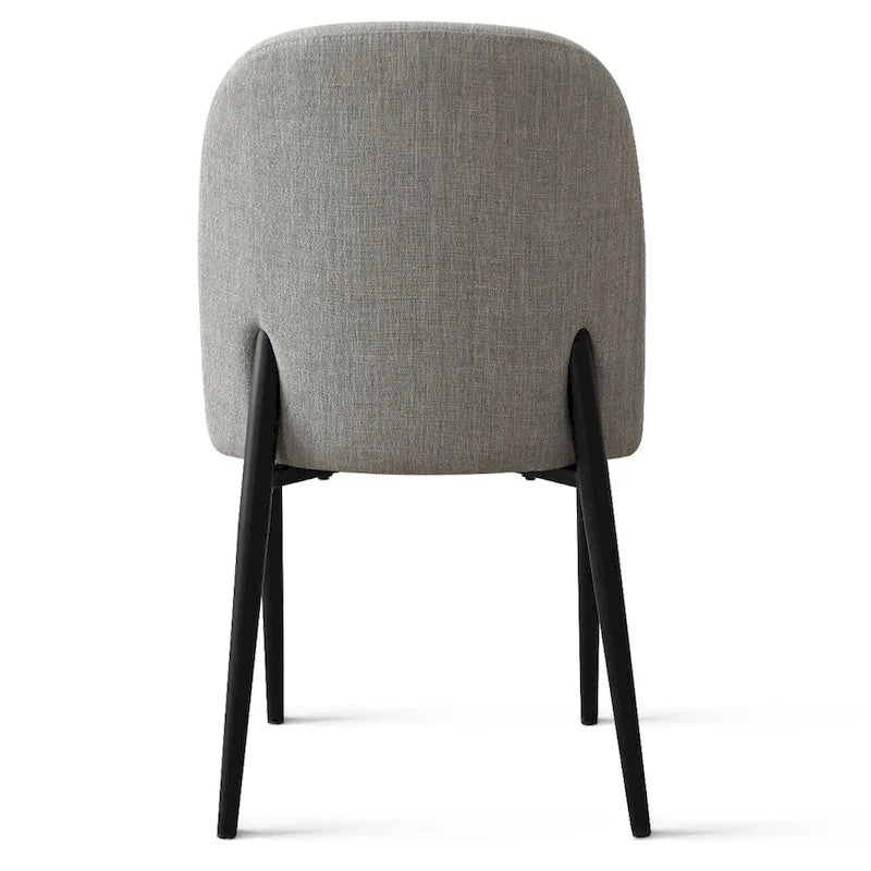 Upholstered Dining Chair with Metal Legs, Linen-Blend Fabric, Set of 2