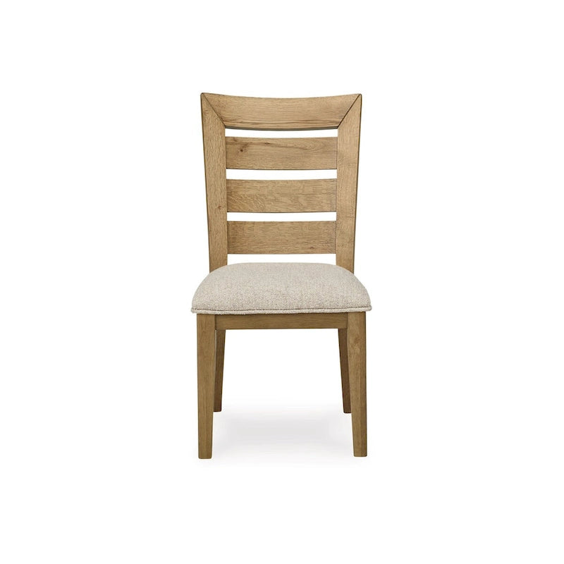 Brown & Gray Cushioned Ladder-Back Dining Chair, Set of 2