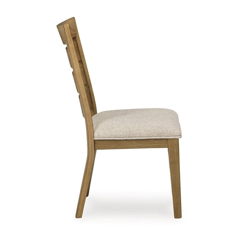 Brown & Gray Cushioned Ladder-Back Dining Chair, Set of 2