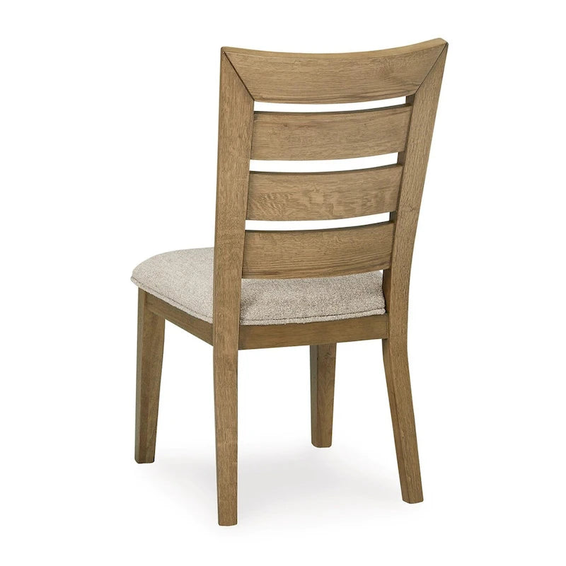 Brown & Gray Cushioned Ladder-Back Dining Chair, Set of 2