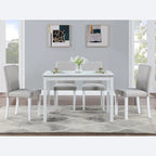 Gray / Black / White 5-Piece Rectangular Dining Table Set for 4