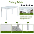 Gray / Black / White 5-Piece Rectangular Dining Table Set for 4