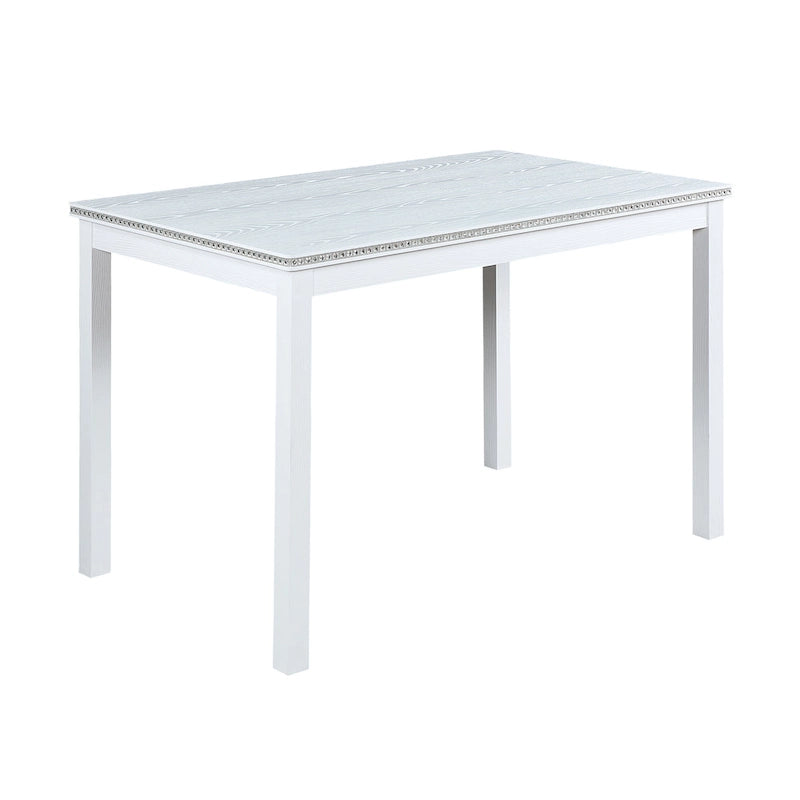 Gray / Black / White 5-Piece Rectangular Dining Table Set for 4