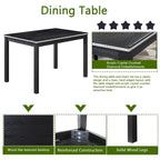 Gray / Black / White 5-Piece Rectangular Dining Table Set for 4