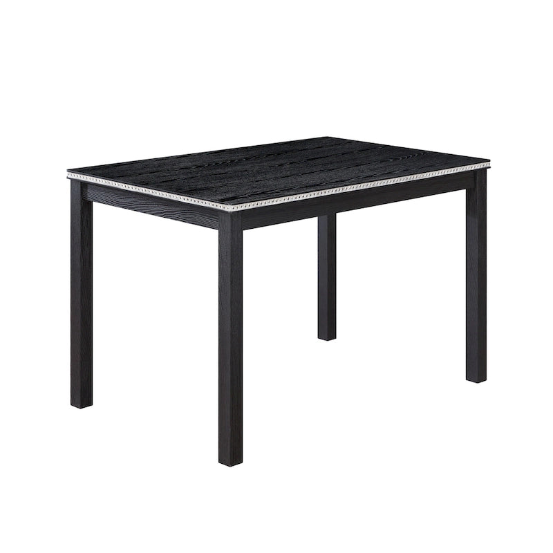 Gray / Black / White 5-Piece Rectangular Dining Table Set for 4