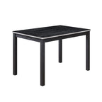Gray / Black / White 5-Piece Rectangular Dining Table Set for 4