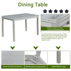 Gray / Black / White 5-Piece Rectangular Dining Table Set for 4